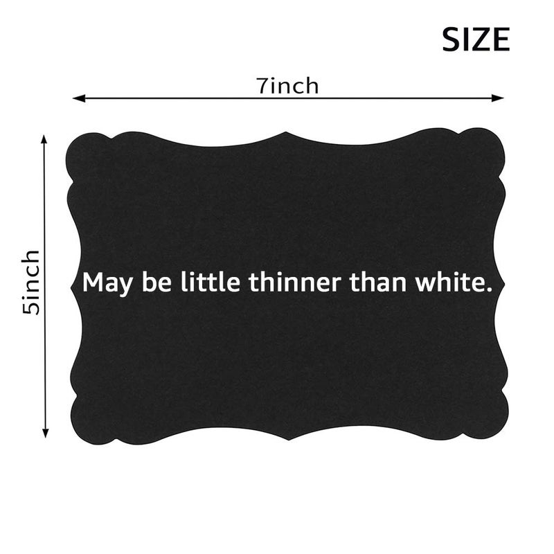 Homtable 50 Pack Blank Kraft Cards Cardstock Thick Paper Brown Greeting Cards for DIY Gift Card Menus, Baby Shower and Wedding Invitations (Black, 5x7IN) - Image 2